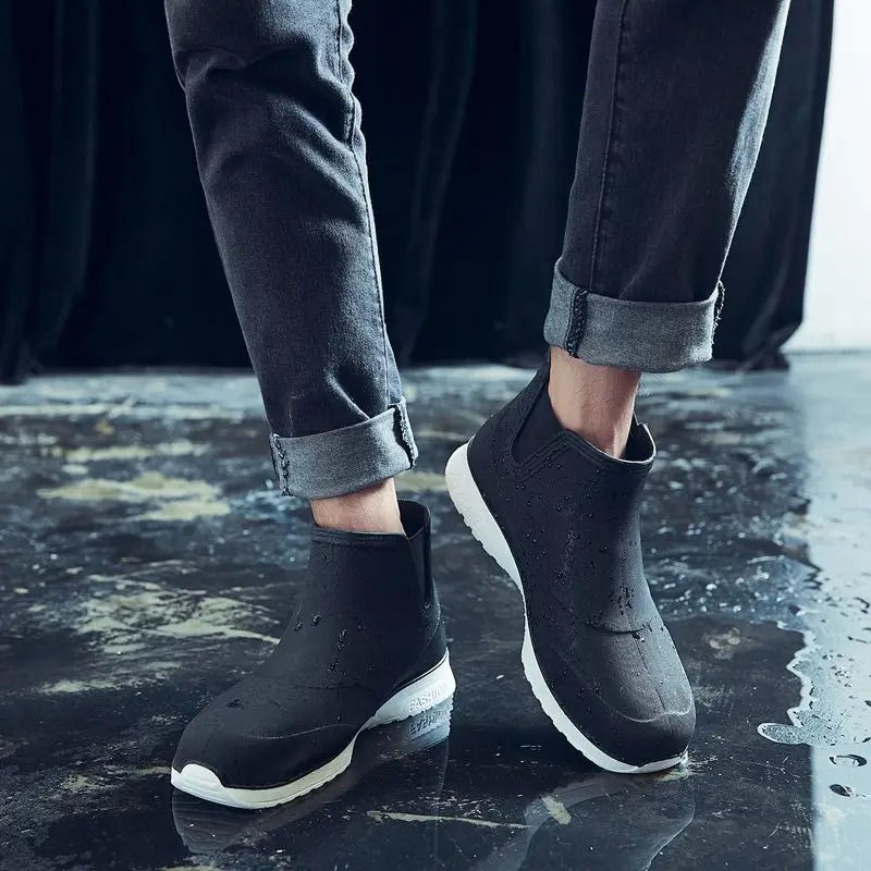 Bottines Jardin Homme noir et blanc devant