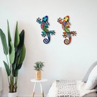 Décoration Métallique Jardin Gecko