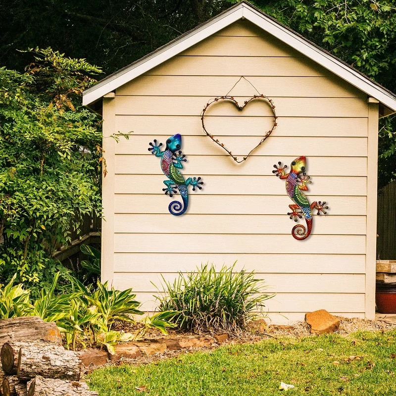Décoration Métallique Jardin Gecko
