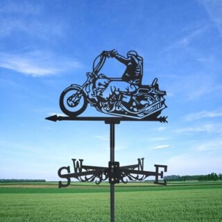 Girouette de Jardin Biker