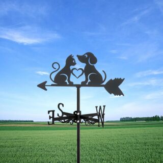 Girouette de Jardin Chien et Chat