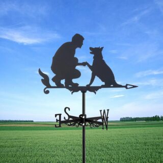 Girouette de Jardin Chien et Maître