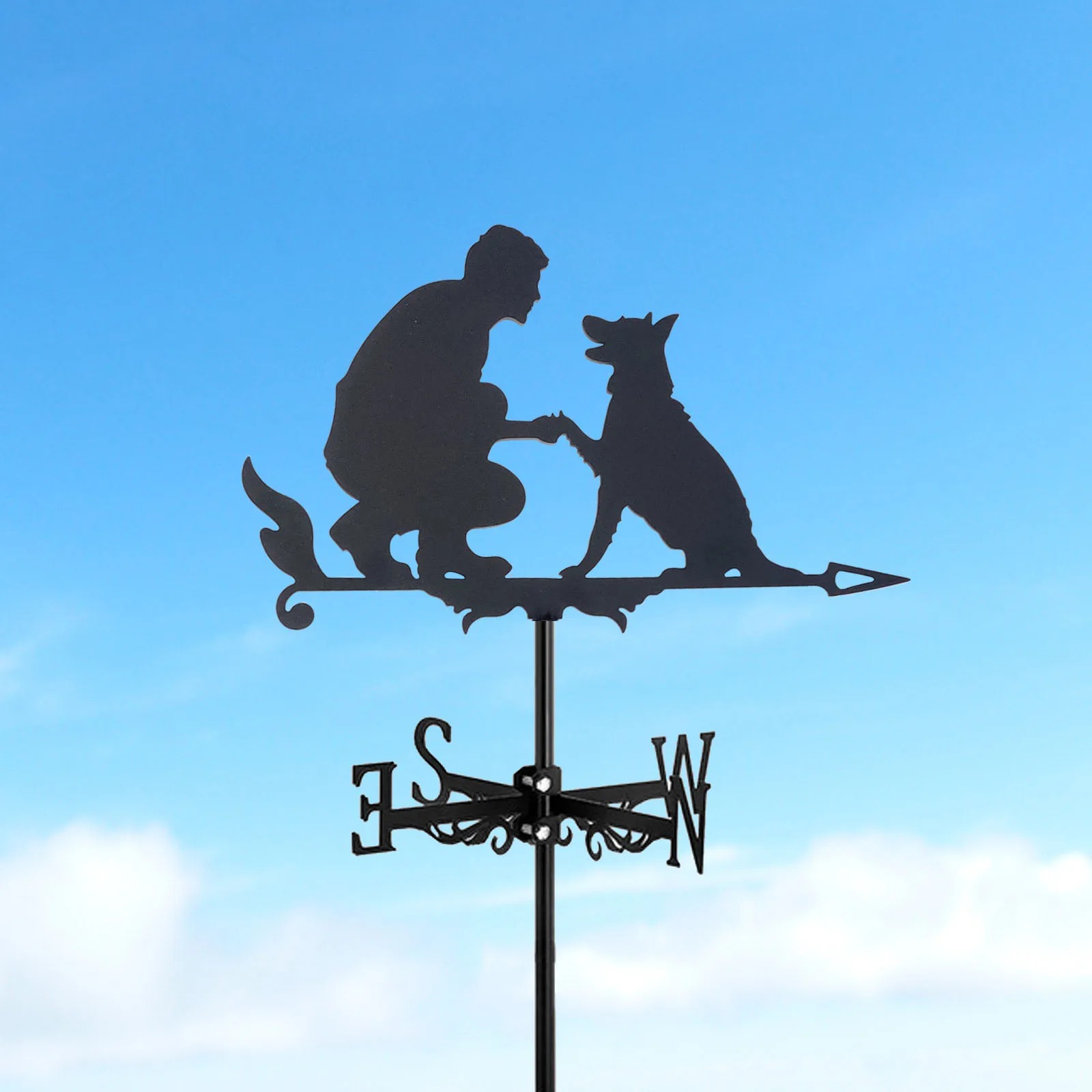 Girouette de Jardin Chien et Maître