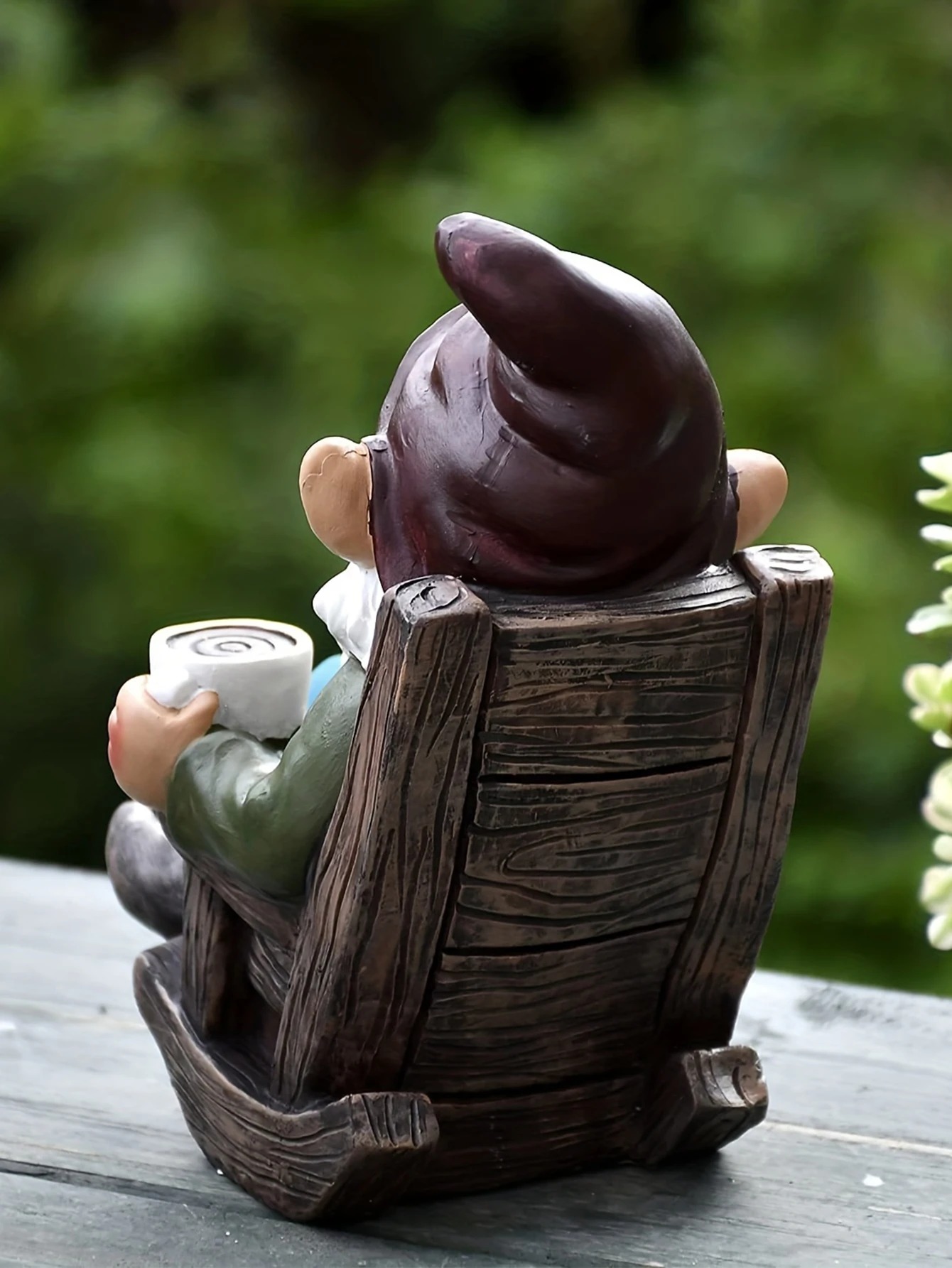 Gnome de Jardin Paisible derriere