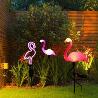 Lampe de Jardin Solaire Flamand Rose