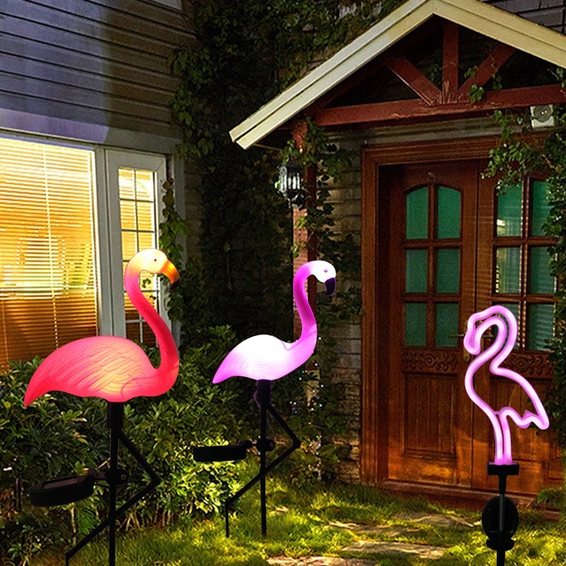 Lampe de Jardin Solaire Flamand Rose