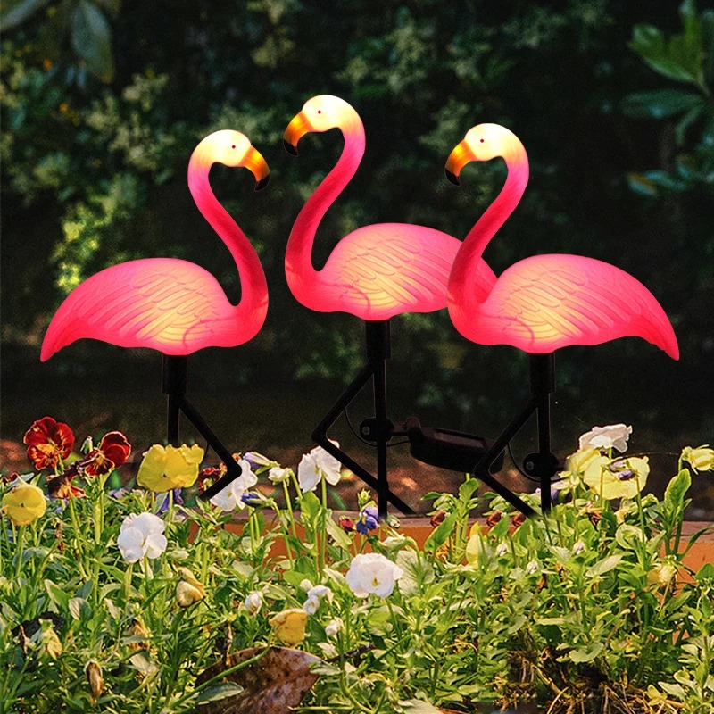 Lampe de Jardin Solaire Flamand Rose
