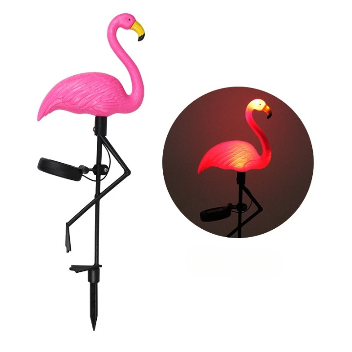 Lampe de Jardin Solaire Flamand Rose Lampe de Jardin Solaire Flamand Rose
