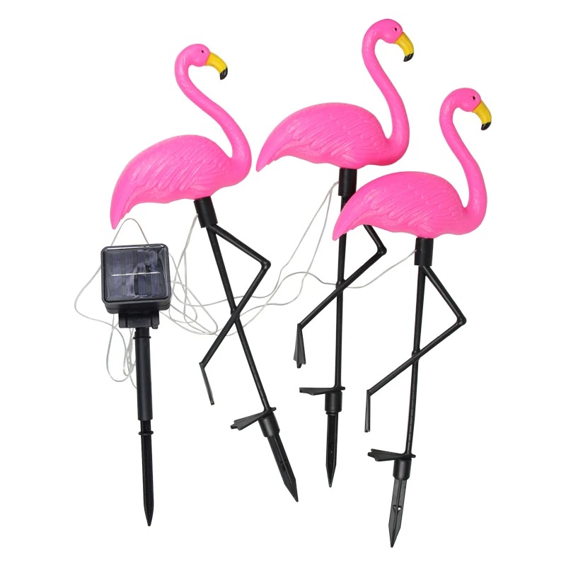 Lampe de Jardin Solaire Flamand Rose Lampe de Jardin Solaire Flamand Rose