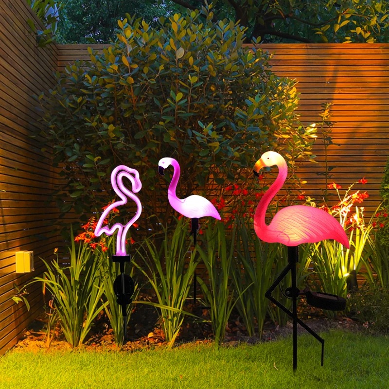 Lampe de Jardin Solaire Flamand Rose Lampe de Jardin Solaire Flamand Rose