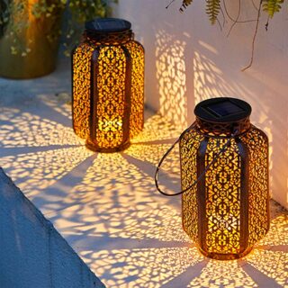 Lanterne Solaire en Fer Orientale
