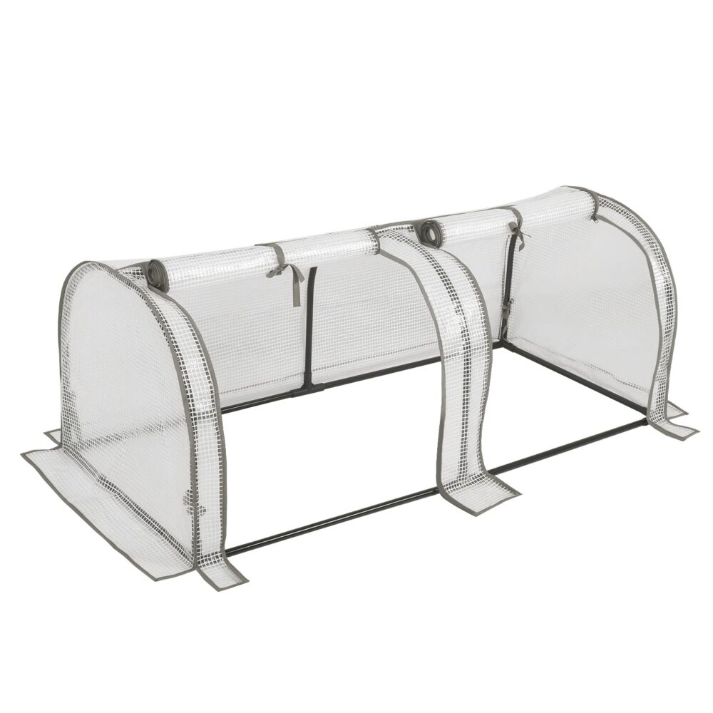 Mini Serre Tunnel DIVCHI 2 Portes Zippées – Protection Légumes Fleurs Extérieur, Ventilation Optimale