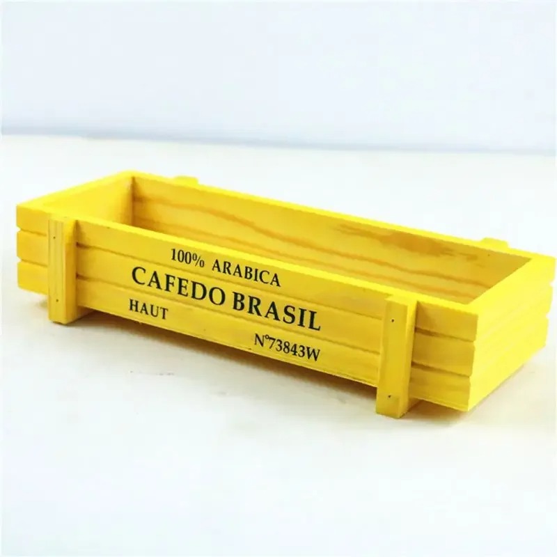 Petit Bac à Fleurs en Bois jaune