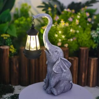 Statue Lumineuse de Jardin Éléphant