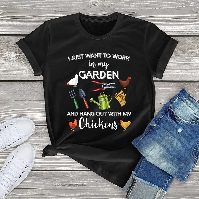 T-Shirt Jardinier "I just want to work in my garden" T-Shirt Jardinier “I just want to work in my garden”