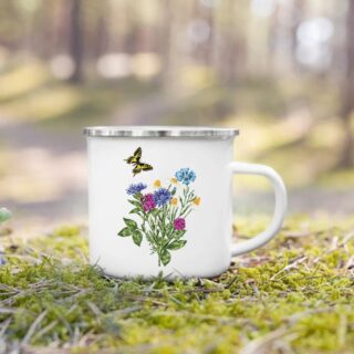 Tasse en Émail Pour Amoureux des Fleurs