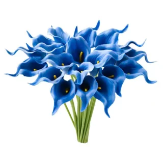 Bouquet de lys Calla bleus artificiel
