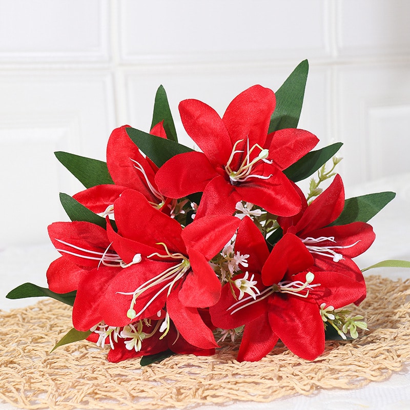 Plante Artificielle Poinsettia, Poinsettia Rouge En Pot Décoration De Noël Fleur Artificielle, Pour Cheminée Festival Décoration De Table De Noël