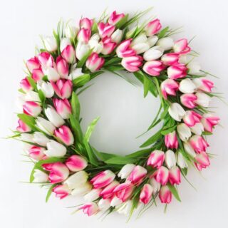 Couronne de tulipes artificielles