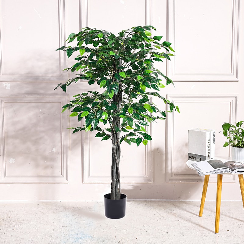 Ficus artificiel plastique grande plante avec pot Ficus artificiel plastique grande plante avec pot