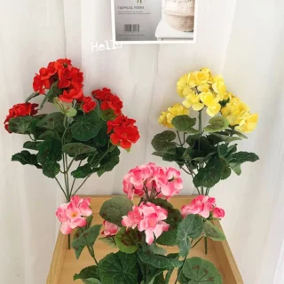 Fleurs artificielles de Geranium pour l’extérieur, de haute qualité