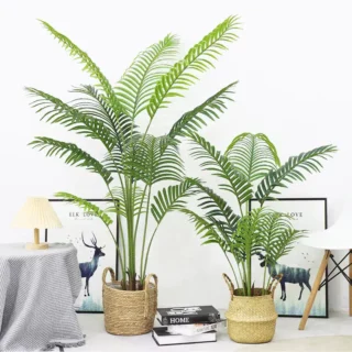 Grand palmier exotique artificiel en pot