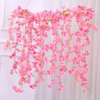 Guirlande de fleurs de cerisier artificielles