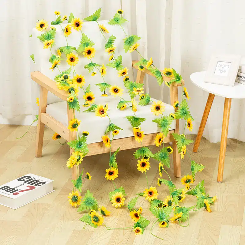 Guirlande de tournesols artificiels