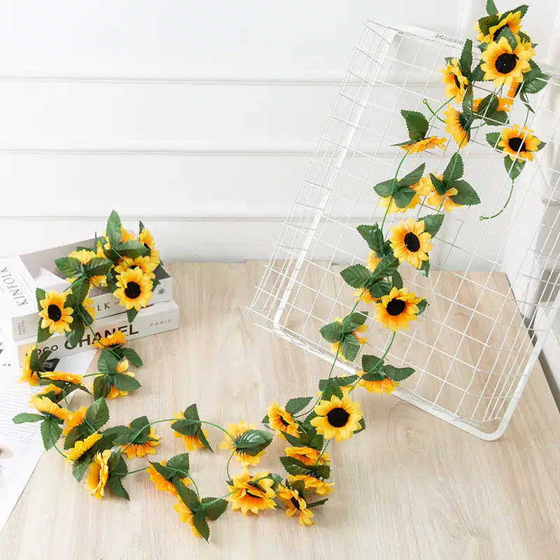 Guirlande de tournesols artificiels