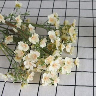 Longue branche de fleurs de cerisier artificielles