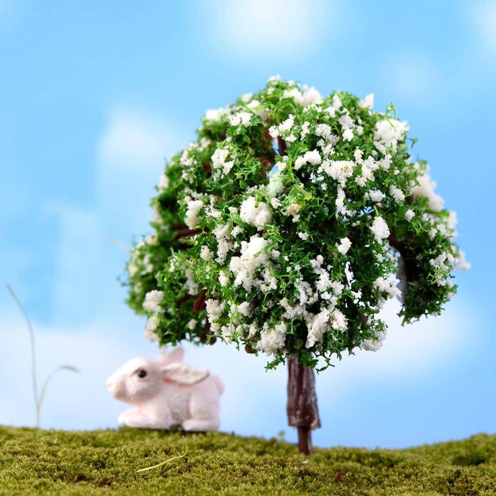 Lot de 2 mini cerisiers artificiels en fleurs