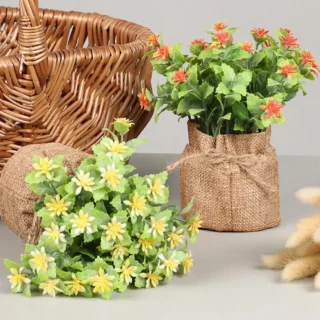 Mini plante artificielle avec son sac en toile