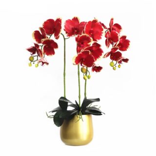 Orchidée rouge artificielle