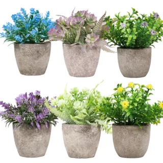 Petite plantes artificielles en plot en plastique