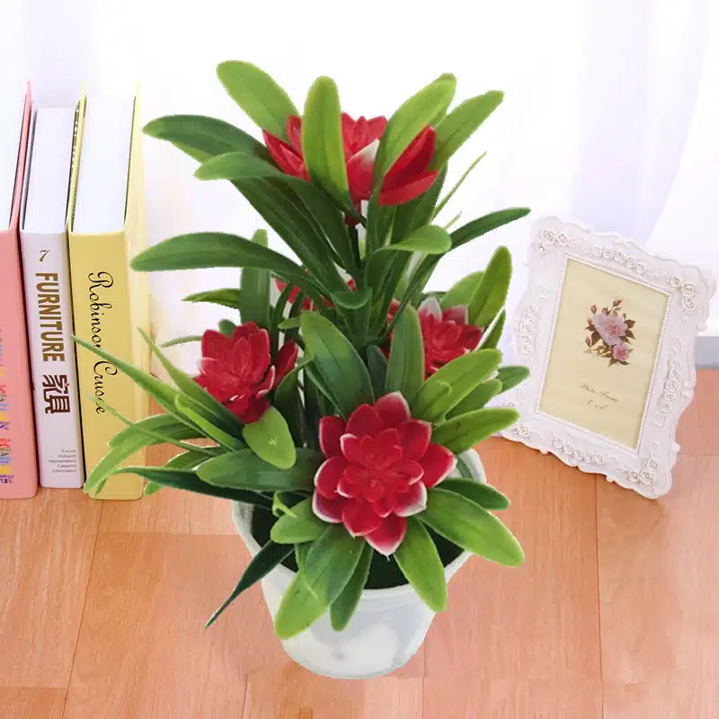 Plante artificielle en pot ornement de bureau