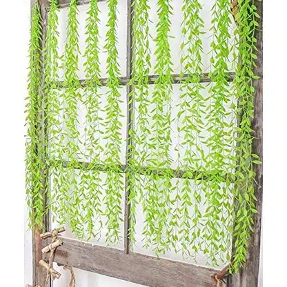 Plante Artificielle Suspendue Rotin Avec Vigne Tombante