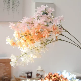 Tige de fleurs de cerisier artificielles