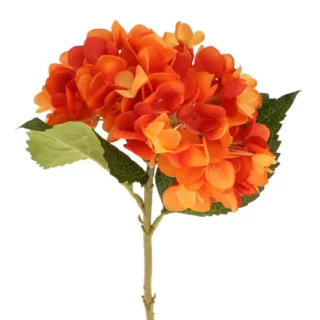 Tige d’hortensia orange artificielle