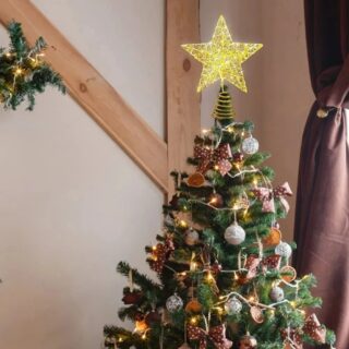 Cimier de Sapin Étoile à Paillettes